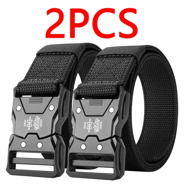 Tactical Waist Belt Automatic Buckle Durable Outdoor Adventures - 2PC B1 black / 125cm