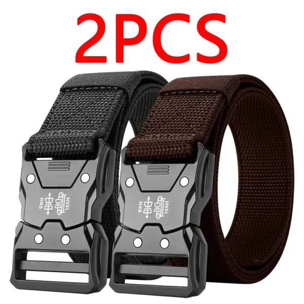 Tactical Waist Belt Automatic Buckle Durable Outdoor Adventures - 2PC B1 black coffee / 125cm