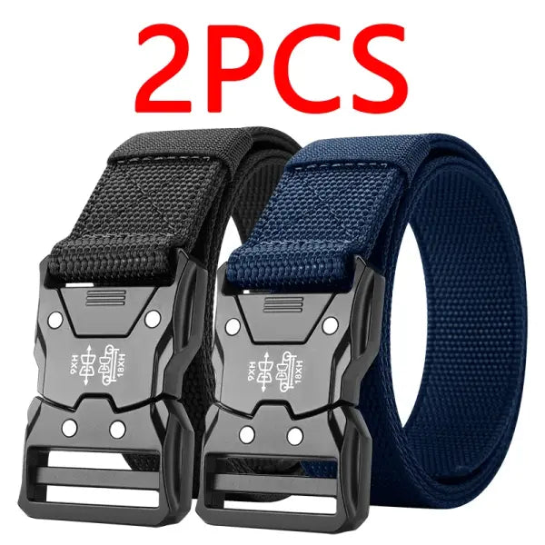 Tactical Waist Belt Automatic Buckle Durable Outdoor Adventures - 2PC B1 black blue / 125cm