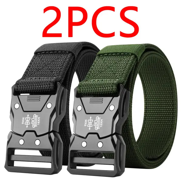 Tactical Waist Belt Automatic Buckle Durable Outdoor Adventures - 2PC B1 black green / 125cm