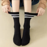 6 Pairs Women and Men Solid Colour Crew Socks 6pcs Mid Tube - 6 Pairs B / One Size