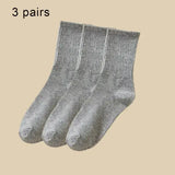 6 Pairs Women and Men Solid Colour Crew Socks 6pcs Mid Tube - 6 Pairs B / One Size