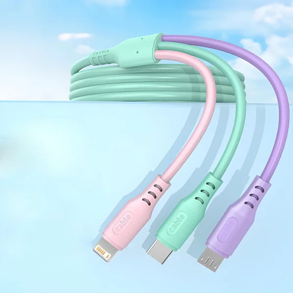 3-in-1 Fast Charging Cable – USB-C, Micro USB, iPhone Charger - Himpall