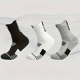 3 Pairs Men Comfort Fit Cushion Performance Athletic Crew Socks - 3 Pairs White / One Size