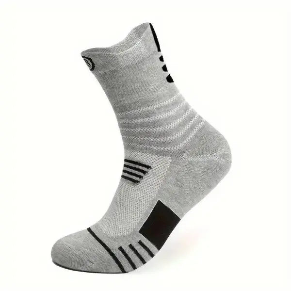 3 Pairs Men Comfort Fit Cushion Performance Athletic Crew Socks - 3 Pairs White / One Size