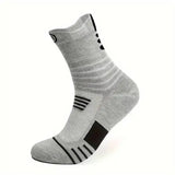 3 Pairs Men Comfort Fit Cushion Performance Athletic Crew Socks - 3 Pairs White / One Size