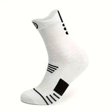 3 Pairs Men Comfort Fit Cushion Performance Athletic Crew Socks - 3 Pairs White / One Size