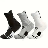 3 Pairs Men Comfort Fit Cushion Performance Athletic Crew Socks - 3 Pairs White / One Size