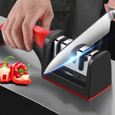 3-Segment Knife Sharpener Knife Sharpeners for Kitchen Knives Stainless Steel Three-Purpose Sharpening Stone