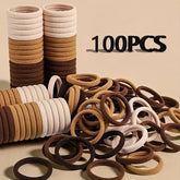 Nylon Hair Bands Multi Pack Solid Elastic for Daily Ponytail Support