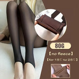 300g Warm Fleece Lined Tights Women Winter Thermal Sexy Tights Wool Fake Translucent Pantyhose Stockings - Black Foot