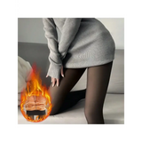 300g Warm Fleece Lined Tights Women Winter Thermal Sexy Tights Wool Fake Translucent Pantyhose Stockings - Black