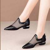 Soft Leather Flat Heel Net Boots Women''s Hollow Flat Bottom Sandals