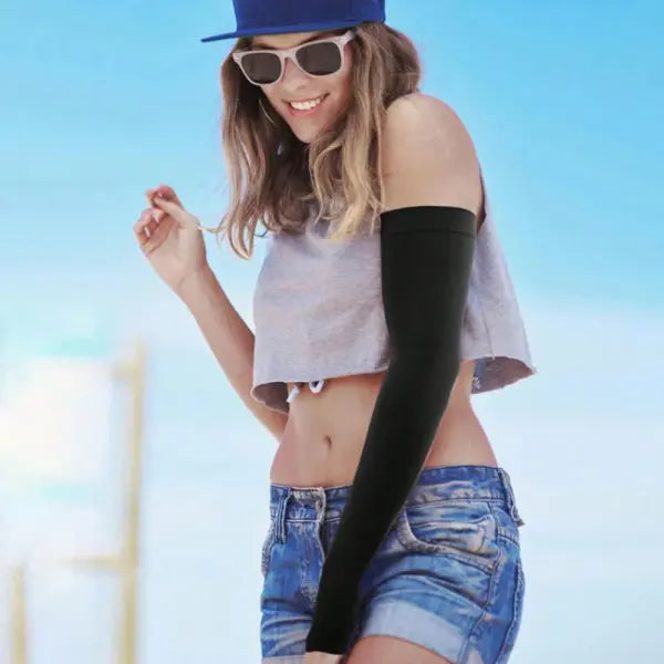 3Pairs Fashion Sun Ice Silk Sleeves Unisex Summer Sun Protection Arm Sleeves Suitable for Outdoor Riding Driving Fishing