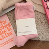 Pairs Cute Cat Fluffy Mink Velvet Socks Warm Plush Autumn Winter - Pink(1pair)