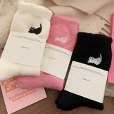 Pairs Cute Cat Fluffy Mink Velvet Socks Warm Plush Autumn Winter - Mixed(3pairs)