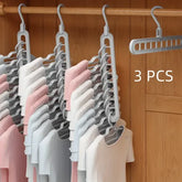 3pcs Plastic 9-Hole Foldable Hangers Heavy Duty Space Saving Clothes Organizer Hangers For Room Closet Wardrobe Home &
