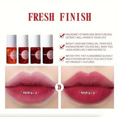 4 Color Fruity Lip Tint Water Gloss Tint - Moisturizing Waterproof Liquid Lipstick - Himpall