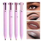 4-in-1 Multi-Functional Lip Liner, Eyeliner, and Eyebrow Pencil Set – 4-Color Collection - Himpall