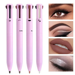 4-in-1 Multi-Functional Lip Liner, Eyeliner, and Eyebrow Pencil Set – 4-Color Collection - Himpall