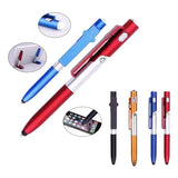 4 In 1 Multifunction Ballpoint Pen with LED Light Fold Phone Holder Night Read Writing Pencil Office School Student