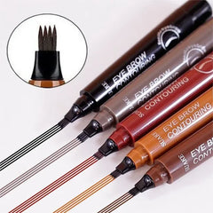 4-Point Eyebrow Pencil – Waterproof Liquid Brow Pen for Long-Lasting Microblade Makeup - Himpall
