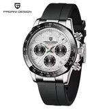 Pagani Design Men Quartz Chronograph Stainless Steel Case Watch - rubber sand white 1