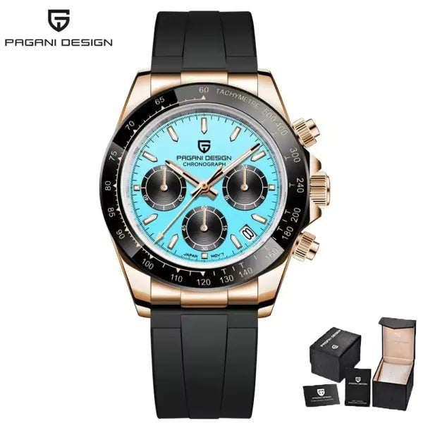 Pagani Design Men Quartz Chronograph Stainless Steel Case Watch