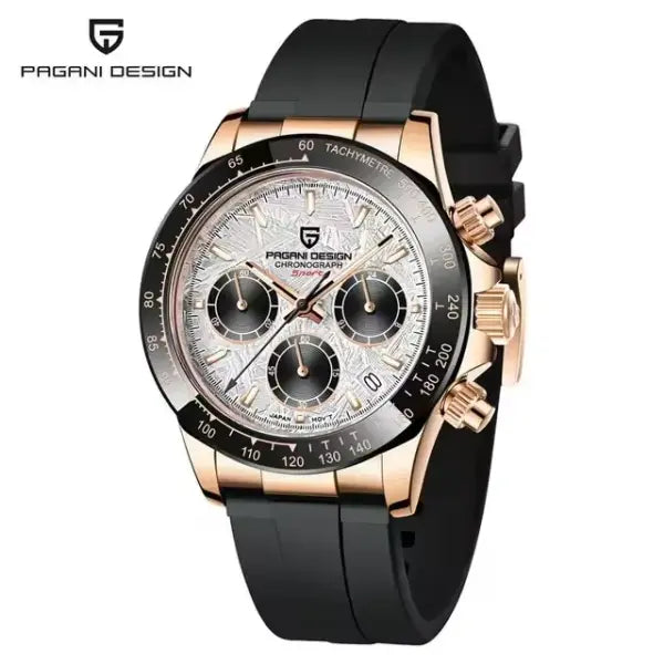 Pagani Design Men Quartz Chronograph Stainless Steel Case Watch - Gold white 1
