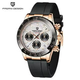 Pagani Design Men Quartz Chronograph Stainless Steel Case Watch - Gold white 1