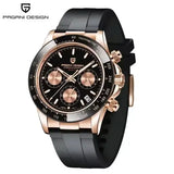 Pagani Design Men Quartz Chronograph Stainless Steel Case Watch - Gold black 1