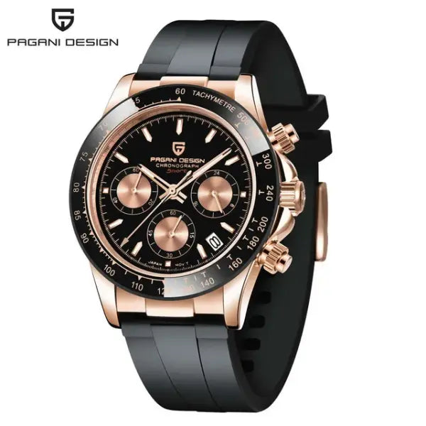Pagani Design Men Quartz Chronograph Stainless Steel Case Watch