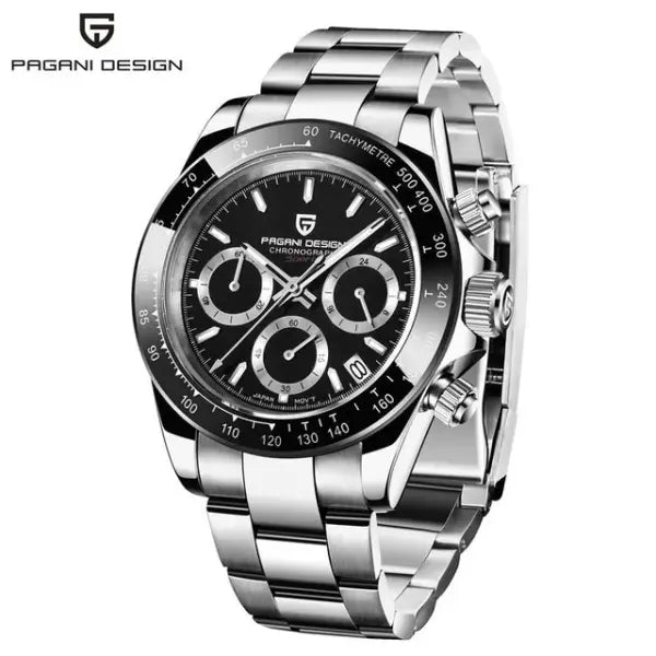 Pagani Design Men Quartz Chronograph Stainless Steel Case Watch