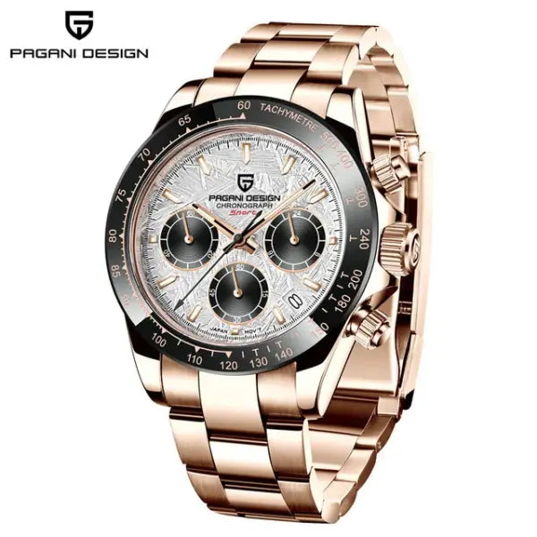 Pagani Design Men Quartz Chronograph Stainless Steel Case Watch