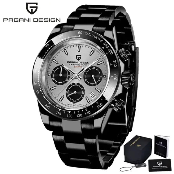 Pagani Design Men Quartz Chronograph Stainless Steel Case Watch