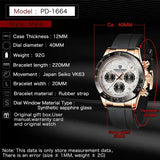 Pagani Design Men Quartz Chronograph Stainless Steel Case Watch