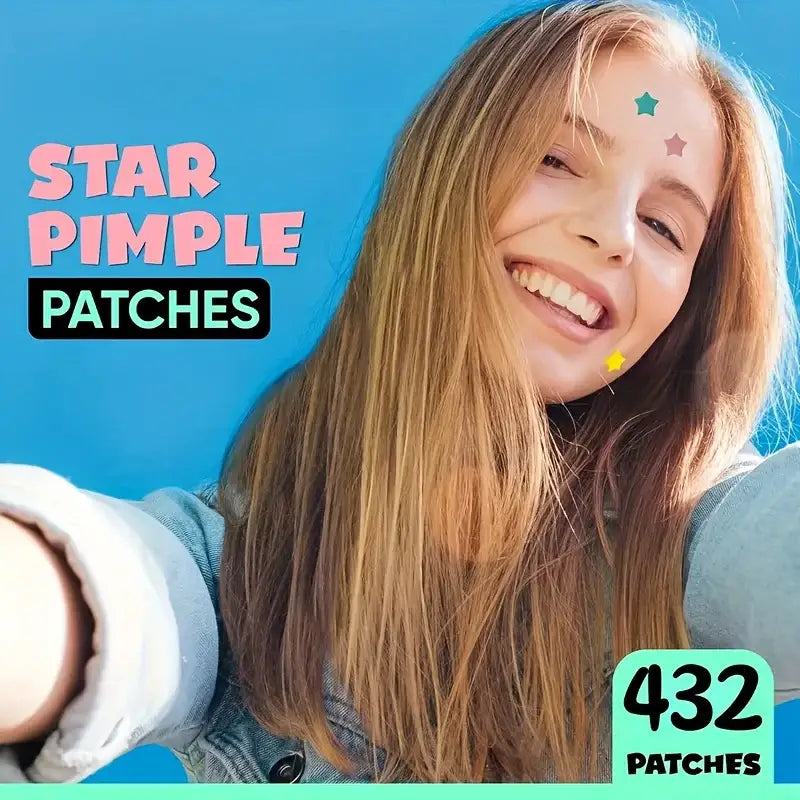 432 Colorful PE Pimple Patches Cute Star Shaped Pimple Cover Sticker Invisible Pimple Cover Removal Pimple Patch