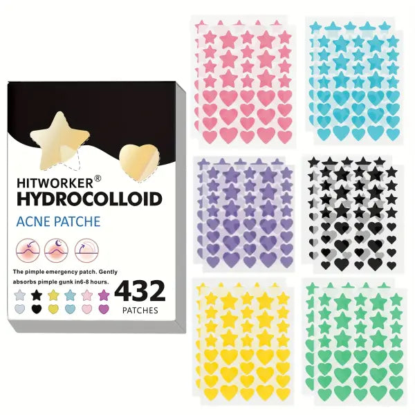 432 Colorful Star Pimple Patches Cute Invisible PE Pimple Covers - 432pcs