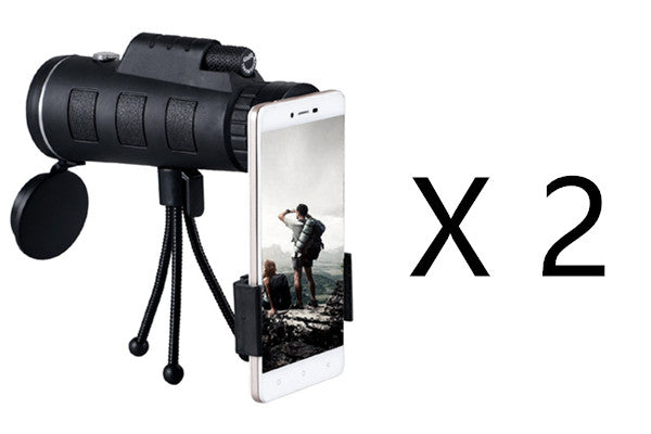 40x60 Monocular Telescope with Tripod for Apple iPhone users - 2 pcs