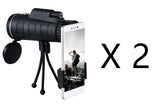 40x60 Monocular Telescope with Tripod for Apple iPhone users - 2 pcs