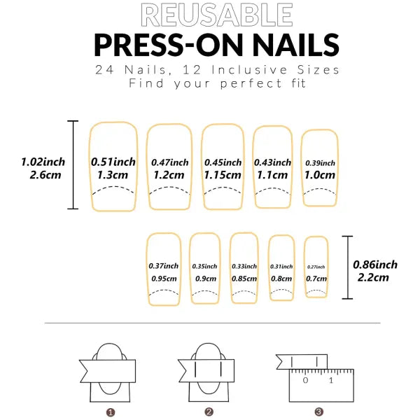 48pcs French Black Border Foot Armour Glossy Fake Toenails Set