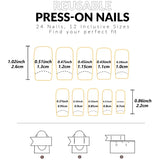 48pcs French Black Border Foot Armour Glossy Fake Toenails Set