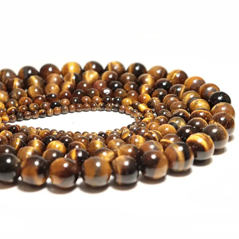 4mm/6mm/8mm/10mm/12mm/14mm Real Natural Tiger eye Stone Beads For Jewelry Making Brown Smooth Beaded Armbandjes Maken