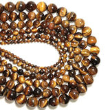 Natural Tiger Eye Stone Beads 4–14mm Brown Smooth Beads for Jewelry