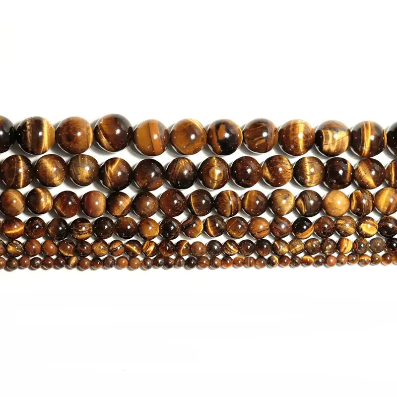 4mm/6mm/8mm/10mm/12mm/14mm Real Natural Tiger eye Stone Beads For Jewelry Making Brown Smooth Beaded Armbandjes Maken