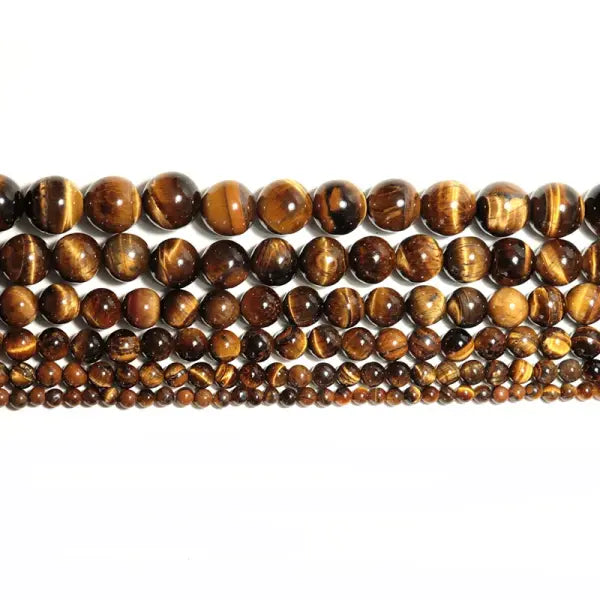 Natural Tiger Eye Stone Beads 4–14mm Brown Smooth Beads for Jewelry