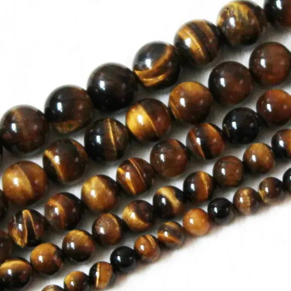 Natural Tiger Eye Stone Beads 4–14mm Brown Smooth Beads for Jewelry