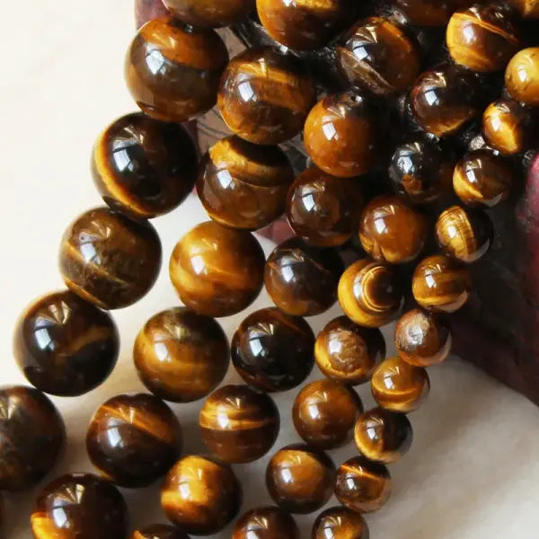 Natural Tiger Eye Stone Beads 4–14mm Brown Smooth Beads for Jewelry
