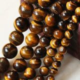 4mm/6mm/8mm/10mm/12mm/14mm Real Natural Tiger eye Stone Beads For Jewelry Making Brown Smooth Beaded Armbandjes Maken