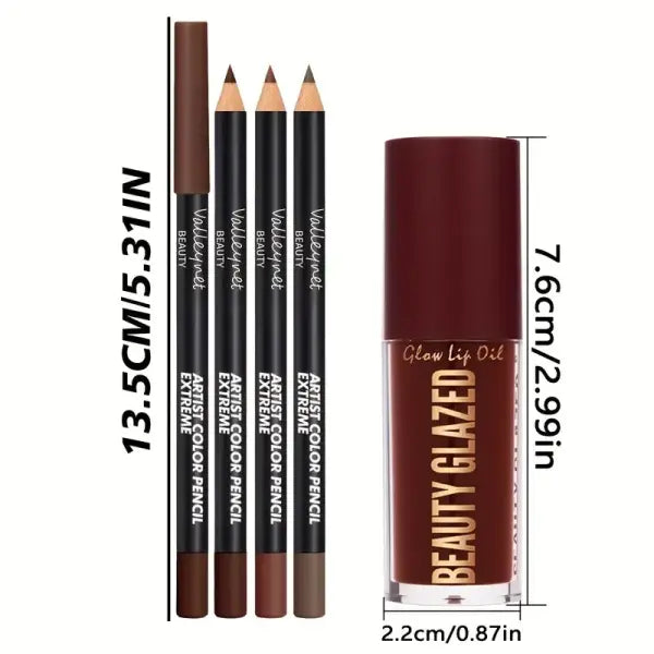 beauty glazed choice Dark Brown Lip Gloss Combo Waterproof Matte